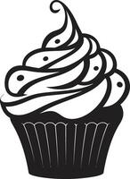 Deliciously Crafted Vector Logo Black Cupcake Cupcake Elegance Black Vector Logo Icon