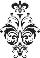 Ornate Simplicity Black Decorative Logo Delicate Embellishment Decorative Vector Icon