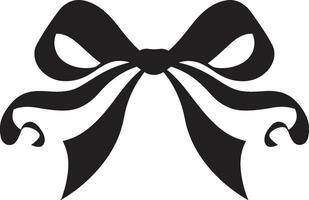 Delicate Ribbon Swirls Vector Icon Intricate Flourish Black Logo Ribbon