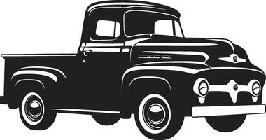 Vintage Movers Black Emblem Design Iconic Hauling Vintage Pickup Logo vector