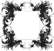 Delicate Intrigue Artistic Decorative Frame in Vector Black Sleek Style Black Frame Icon for Vector Logos