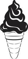 Scoopfuls of Joy Black Cone Ice Cream Cool Delights Cone Icon Design vector