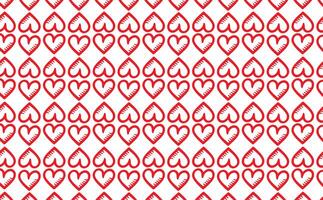 hand drawn doodle red hearts shape seamless pattern heart on white abstract background vector illustration