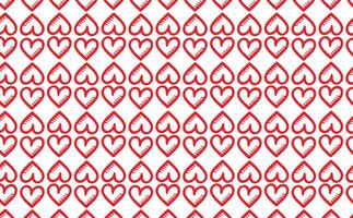 hand drawn doodle red hearts shape seamless pattern heart on white abstract background vector illustration