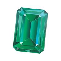 Vector precious beautiful stone shape rectangle, emerald, diamond, ruby