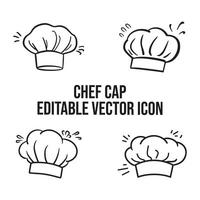 Chef cap icon. Vector line art minimalist illustration design. Logo. Clipart