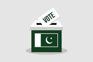 A flat vector illustration of a Ballot Box. Pakistan General elections. Every Vote Counts. 2024