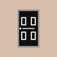 Door icon, flat vector black silhouette illustration of a simple door.