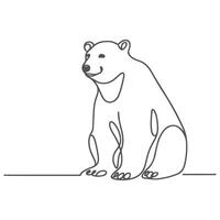 un polar oso uno línea continuo vector Arte. minimalista garabatear diseño en un blanco antecedentes. plantilla, contorno, soltero línea sencillo obra de arte