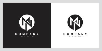 MN Initial Letter Icon Logo Design Vector Illustration