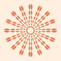 Rose petals explosion effect on light pink background. Floral abstract circular pattern similar to snowflake for printing on decorative pillows, interior design. Vector. vector