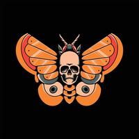 muerto mariposa tatuaje vector diseño