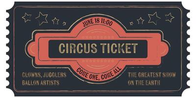 Circus ticket. Black, pink, and gold colors. vector