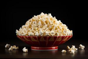 AI generated Hot Fresh popcorn bowl. Generate Ai photo