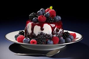 AI generated Sweet Pudding berries. Generate Ai photo