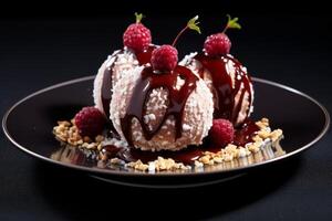 AI generated Decadent Puffs chocolate dessert. Generate Ai photo