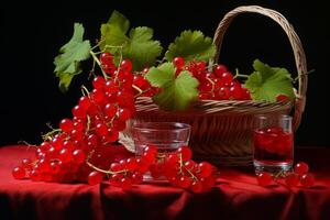 AI generated Tart Red currant berries. Generate Ai photo