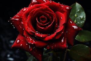 AI generated Vibrant Red rose unreal. Generate Ai photo