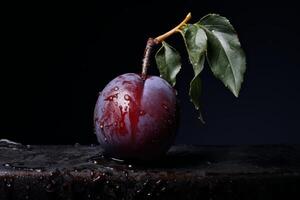 AI generated Juicy Ripe plum. Generate Ai photo