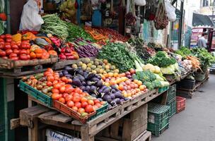 AI generated Bustling Argentine street market photo