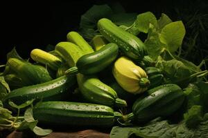 AI generated Fresh Ripe zucchini. Generate Ai photo