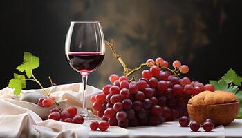 AI generated Fresh grape, ripe fruit, gourmet food, nature wine celebration generated by AI photo