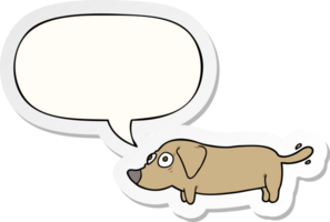 cartoon little dog with speech bubble sticker png