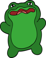 funny cartoon doodle frog png