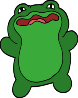 grenouille doodle drôle de bande dessinée png