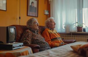 AI generated Serene afternoon with elderly couple photo