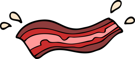 cartoon doodle sizzling bacon png