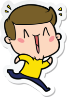 sticker of a cartoon excited man png