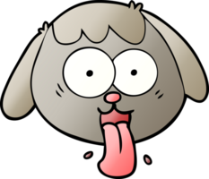 visage de chien de dessin animé haletant png