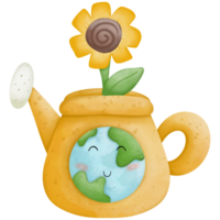 Earth day watercolor elements so cute png