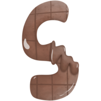 Zahlen Schokolade Aquarell damit süß png