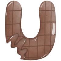 alfabetos chocolate acuarela entonces linda png