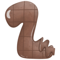 Numbers chocolate watercolor so cute png