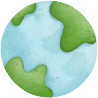 Earth day watercolor elements so cute png