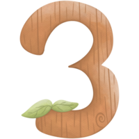 Numbers watercolor tree so cute png