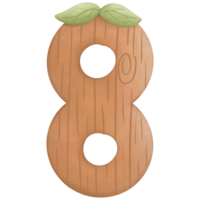 Numbers watercolor tree so cute png