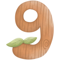 Numbers watercolor tree so cute png