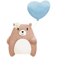 oso madre día acuarela entonces linda png