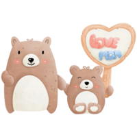 Bear mother day watercolor so cute png