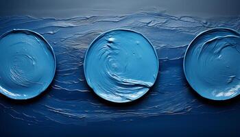 ai generado azul agua soltar crea resumen circulo en transparente antecedentes generado por ai foto