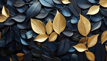 AI generated Abstract nature leaf decoration, illustration wallpaper Backdrop design autumn fashion generated by AI photo