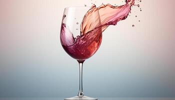 ai generado torrencial rojo vino dentro un vaso, creando un refrescante celebracion generado por ai foto