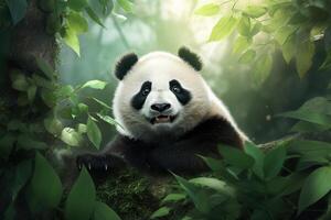 AI generated Artistic Panda mockup background. Generate Ai photo