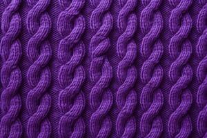 AI generated Purple sweater pattern yarn. Generate Ai photo