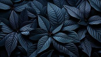 AI generated Abstract floral pattern on dark backdrop, a modern nature design generated by AI photo