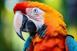 ai generado vibrante guacamayo loro vistoso. generar ai foto